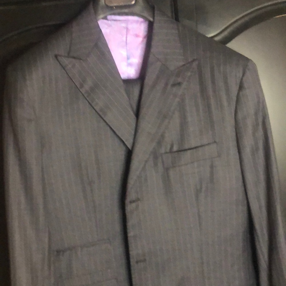 Grey pinstripe suit